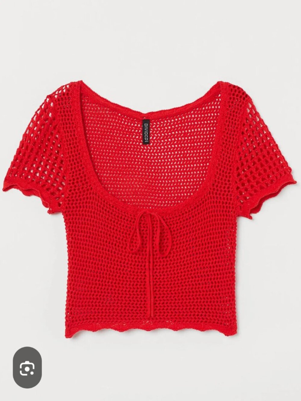 H&M Divided Red Cotton Crochet Top Size L